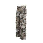 Hearujoy Streetwear Side Pockets Camouflage Baggy Cargo Pants Men and Women Straight Patchwork Casual Jeans Loose Oversize Denim Trousers